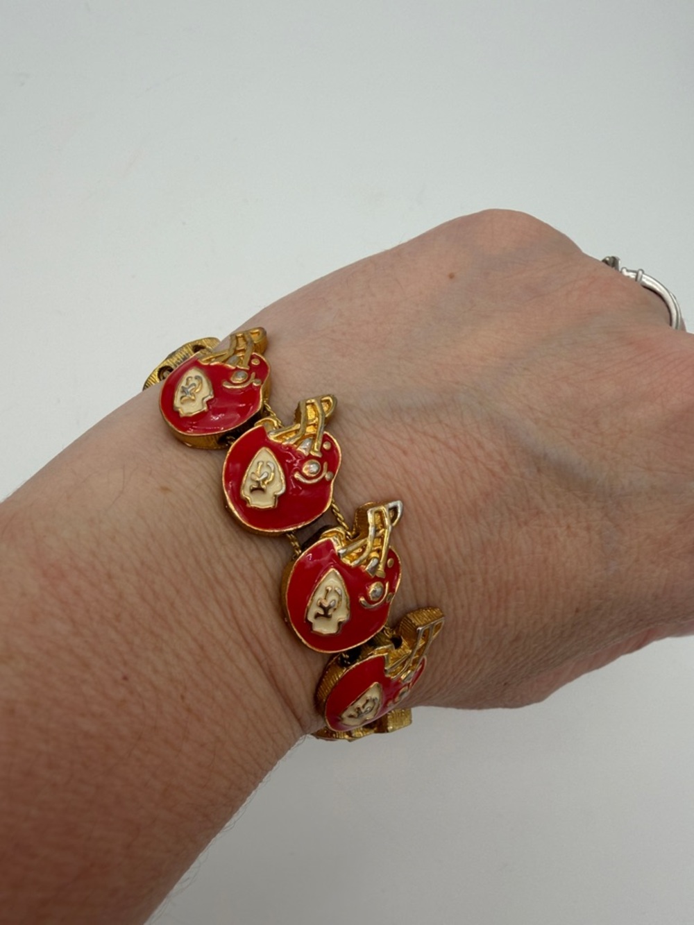 Vintage Kansas City Chiefs NFL helmets slide charm bracelet